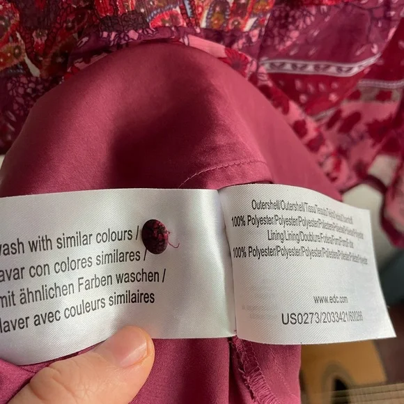 Esprit 70s Vintage style Maroon Paisley Floral Dress Size 2 - Picture 7 of 7